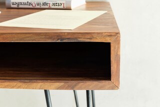 Schreibtisch 110 x 60 cm schwarz/ Sheesham