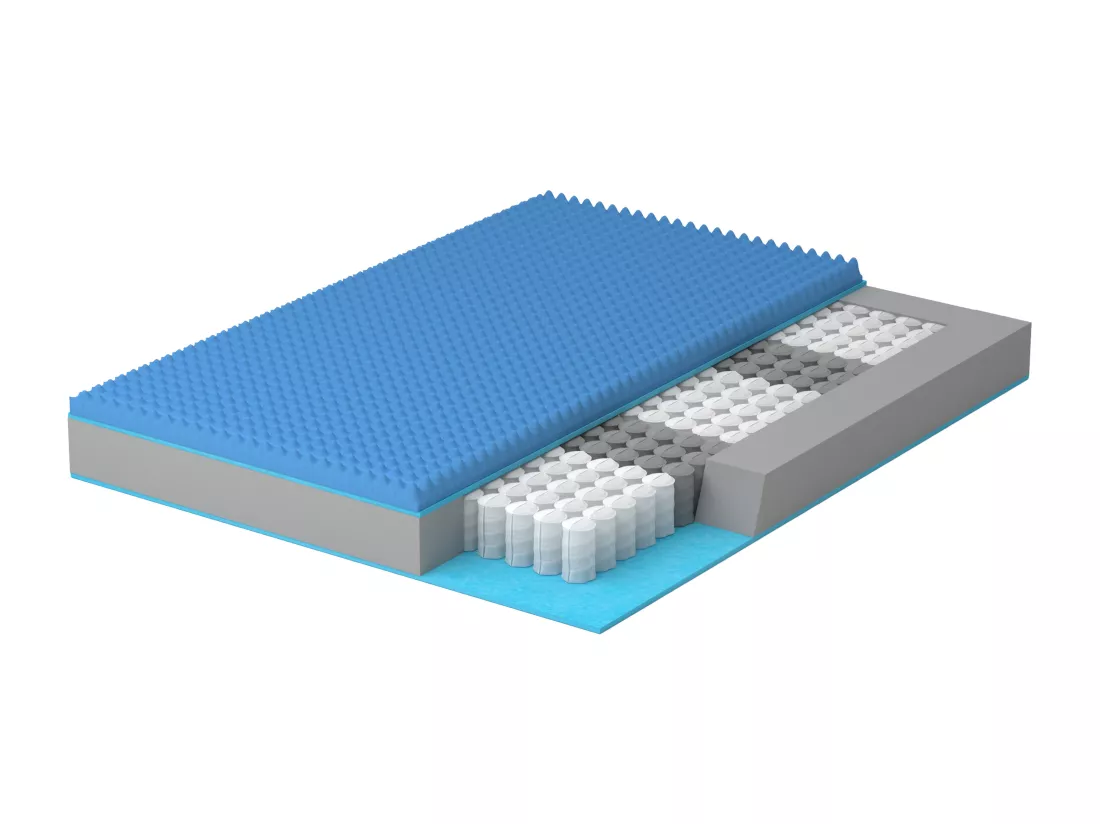 Matelas Ressorts Ensachés Memory Gel, Lin Coton Amovible,13 Zones 90x190x24