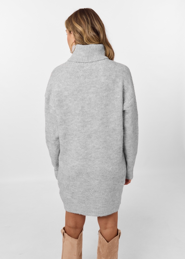 Lieke gebreide jurk by Nina grijs