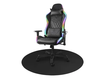 DELTACO DFP410 - Stolemåtte for gaming - rund - 110 cm - sort