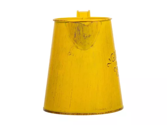Cruche en métal jaune 14xd10x11.5/12.5h td:7.5