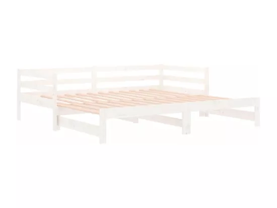 Lit coulissant Blanc 2x(80x200) cm Bois de pin massif