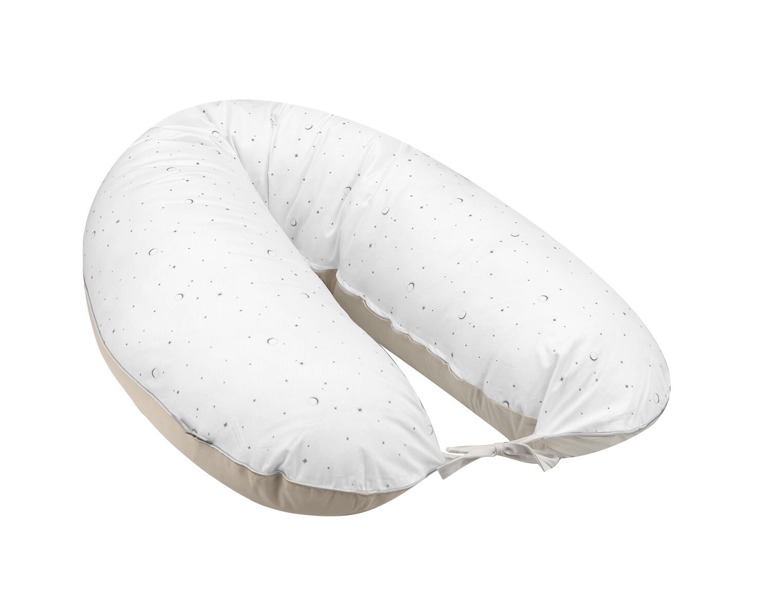 Kikkaboo Stillkissen Dream Big 150 cm lang, 100% Baumwolle, Bezug abnehmbar beige