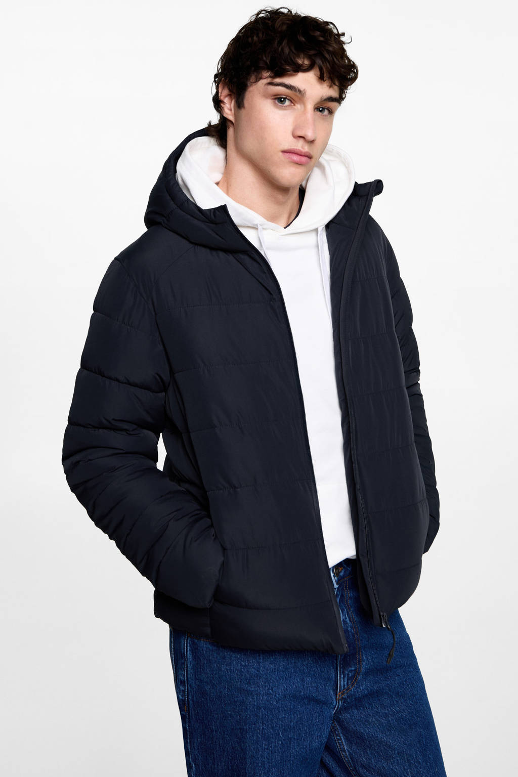 MANGO TEEN gewatteerde jas marine
