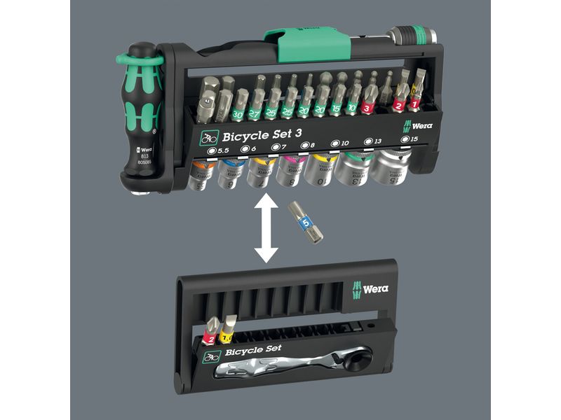 Wera Werkzeugset Bicycle Set 3, 41-teilig Fahrradwerkzeug-Set mit Ratsche, Bits, Nüssen