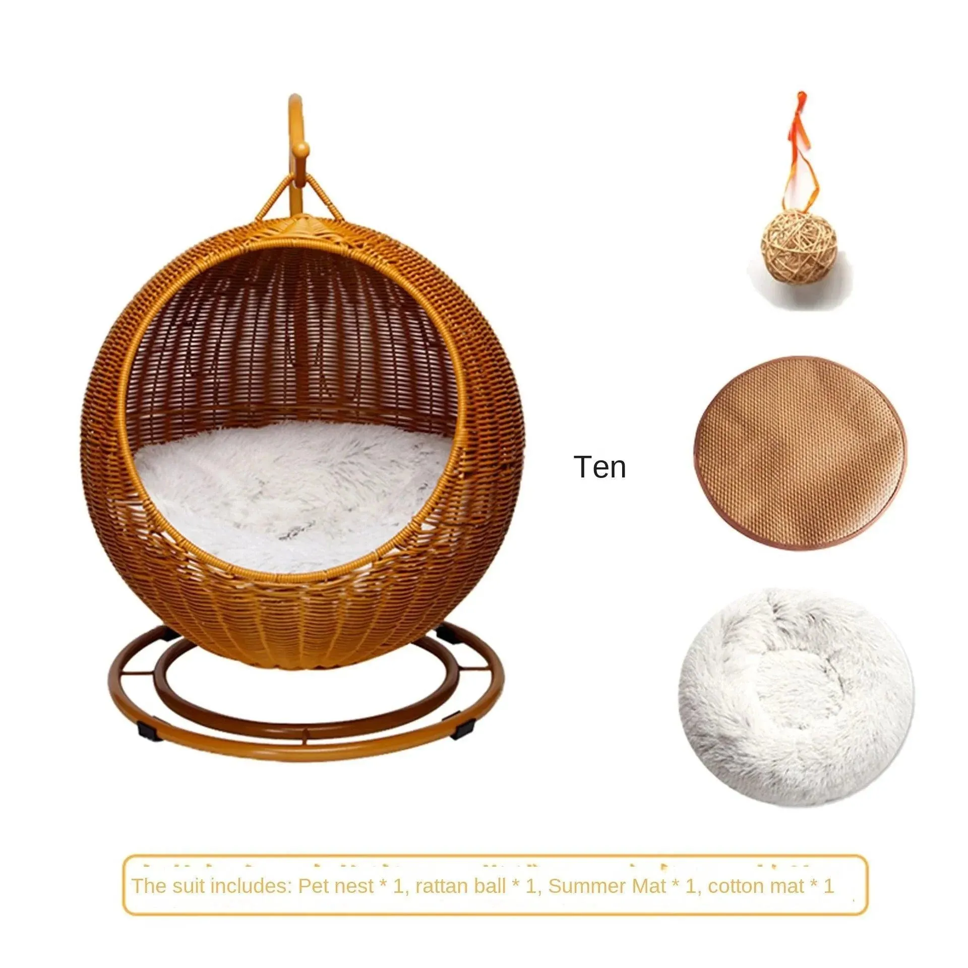Rattan Cat Nest Hanging Basket |  Pet-Friendly Pet Hammock Cat Dog Furniture