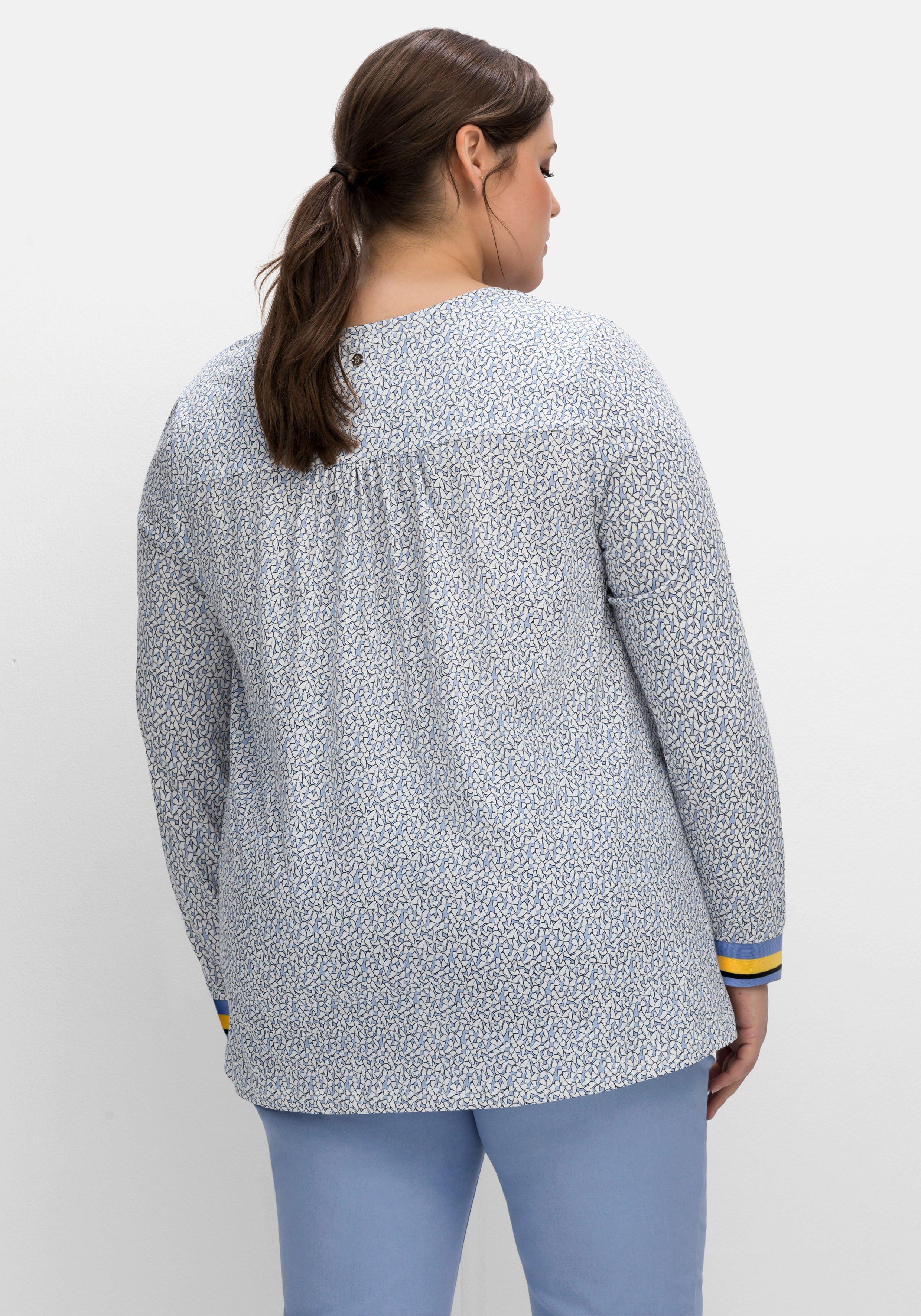 Langarmshirt in A-Linie, mit Minimal-Alloverdruck