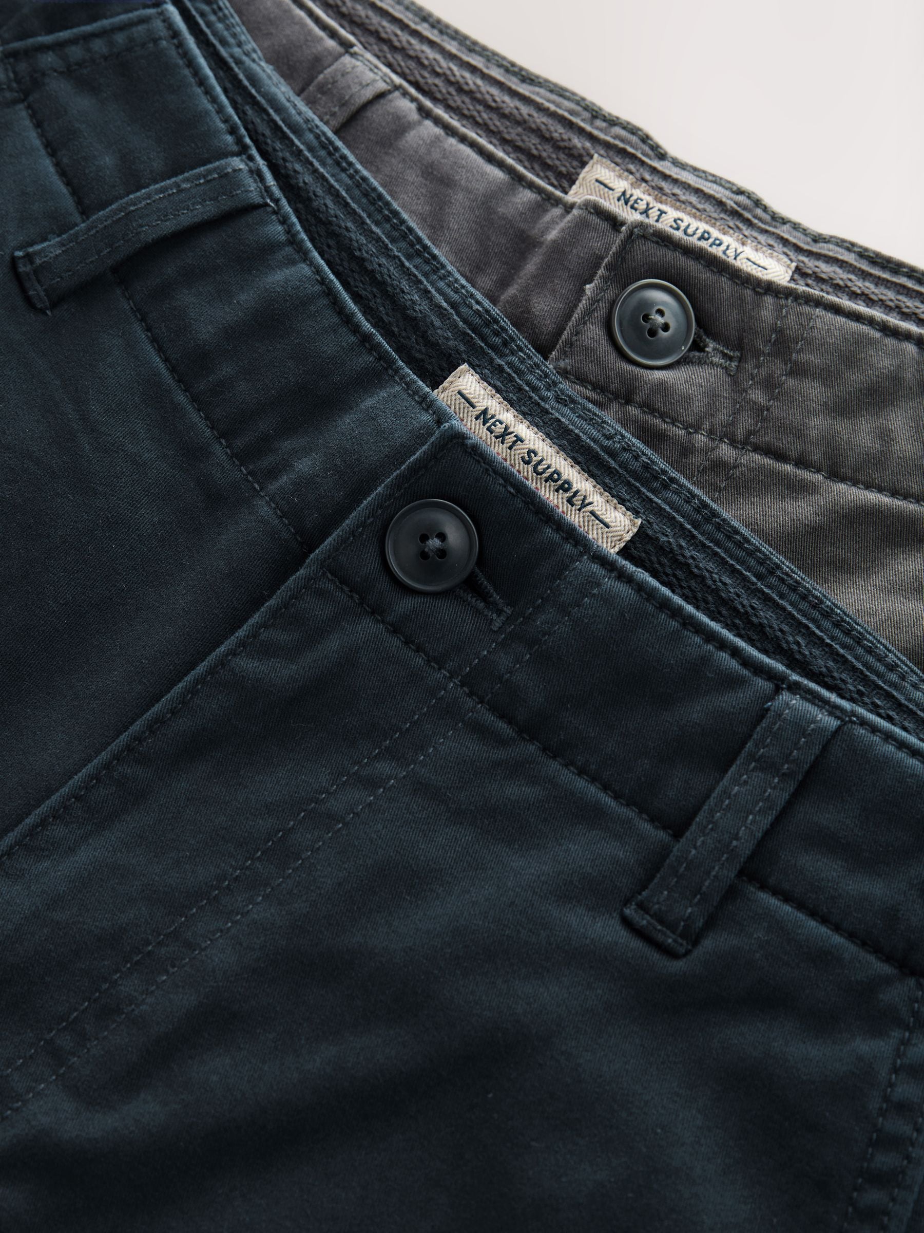 Marineblauw/antraciet - Stretchy Korte cargobroek
