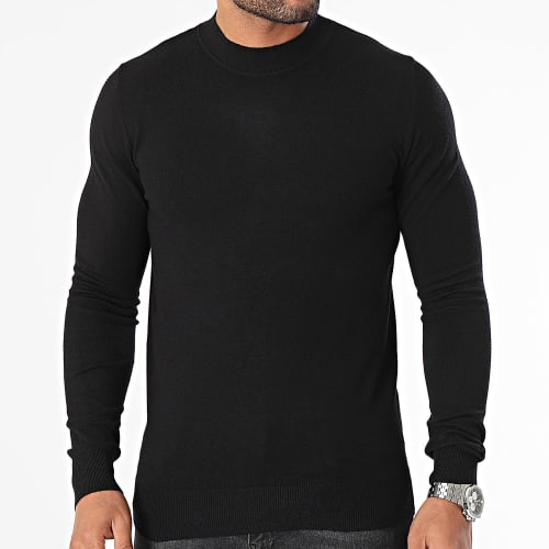 Pull Col Cheminée Noir