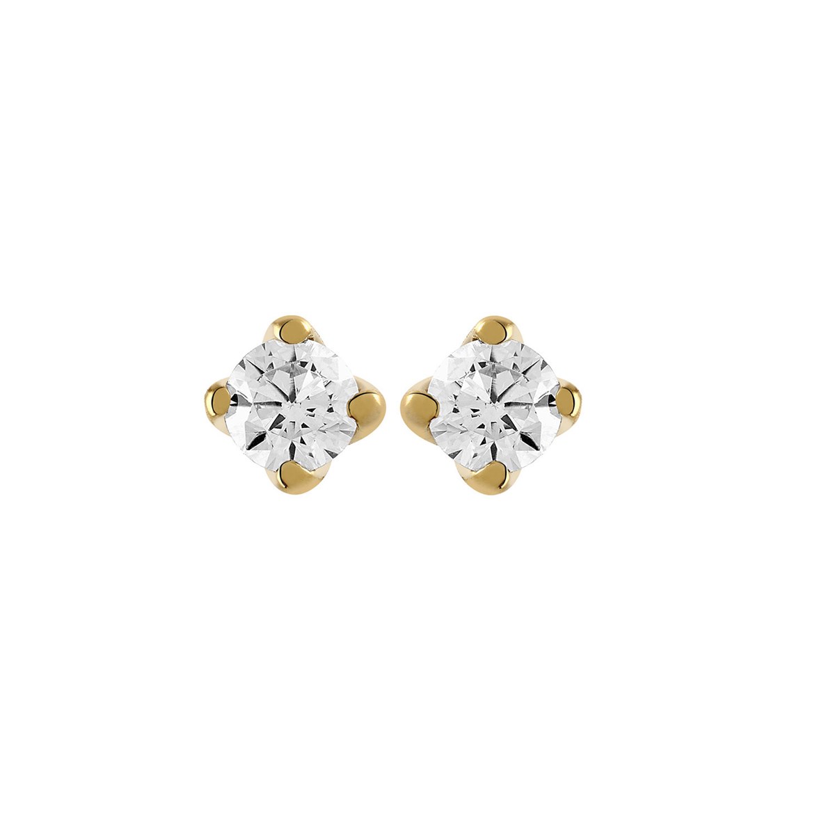 Boucles d'oreilles Brillaxis puces diamants or0.050 ct