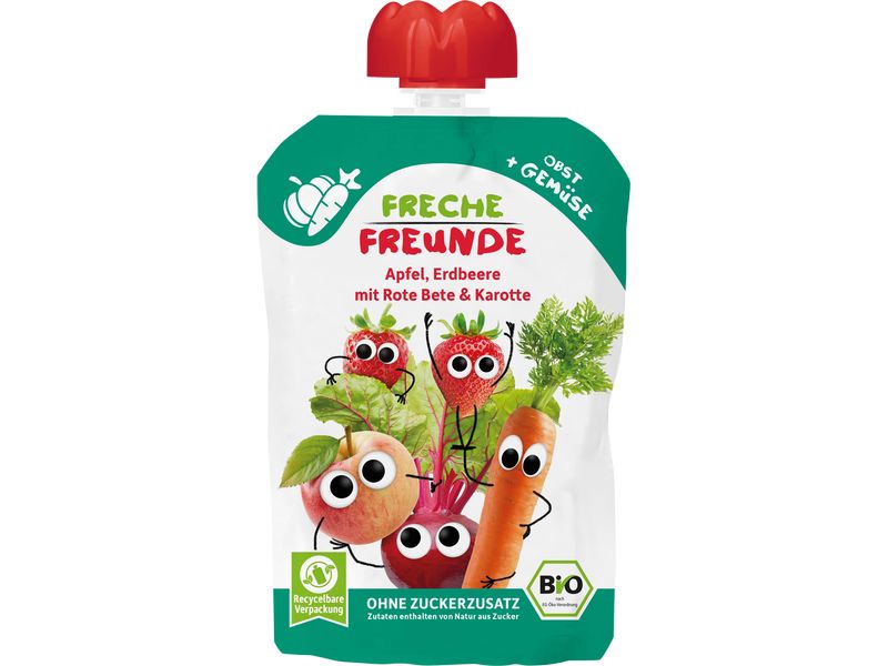 Freche Freunde Quetschie Probierpaket mit Gemüse, 8 x 100g Leckere Mix-Pack für Kinder