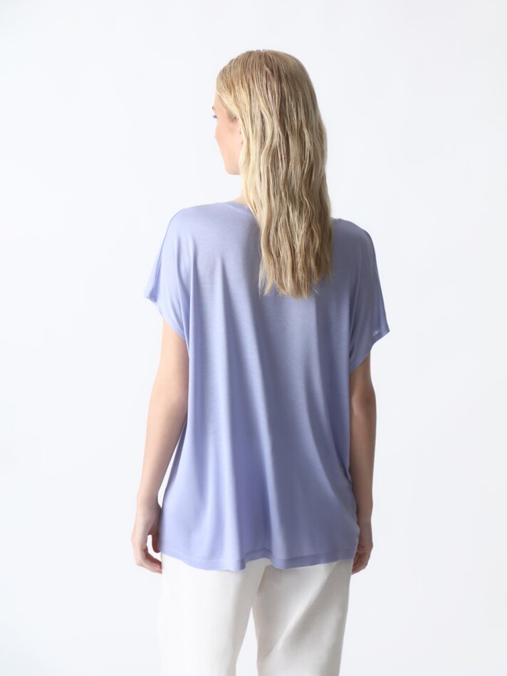 Camiseta fluida de manga curta - Azul Médio