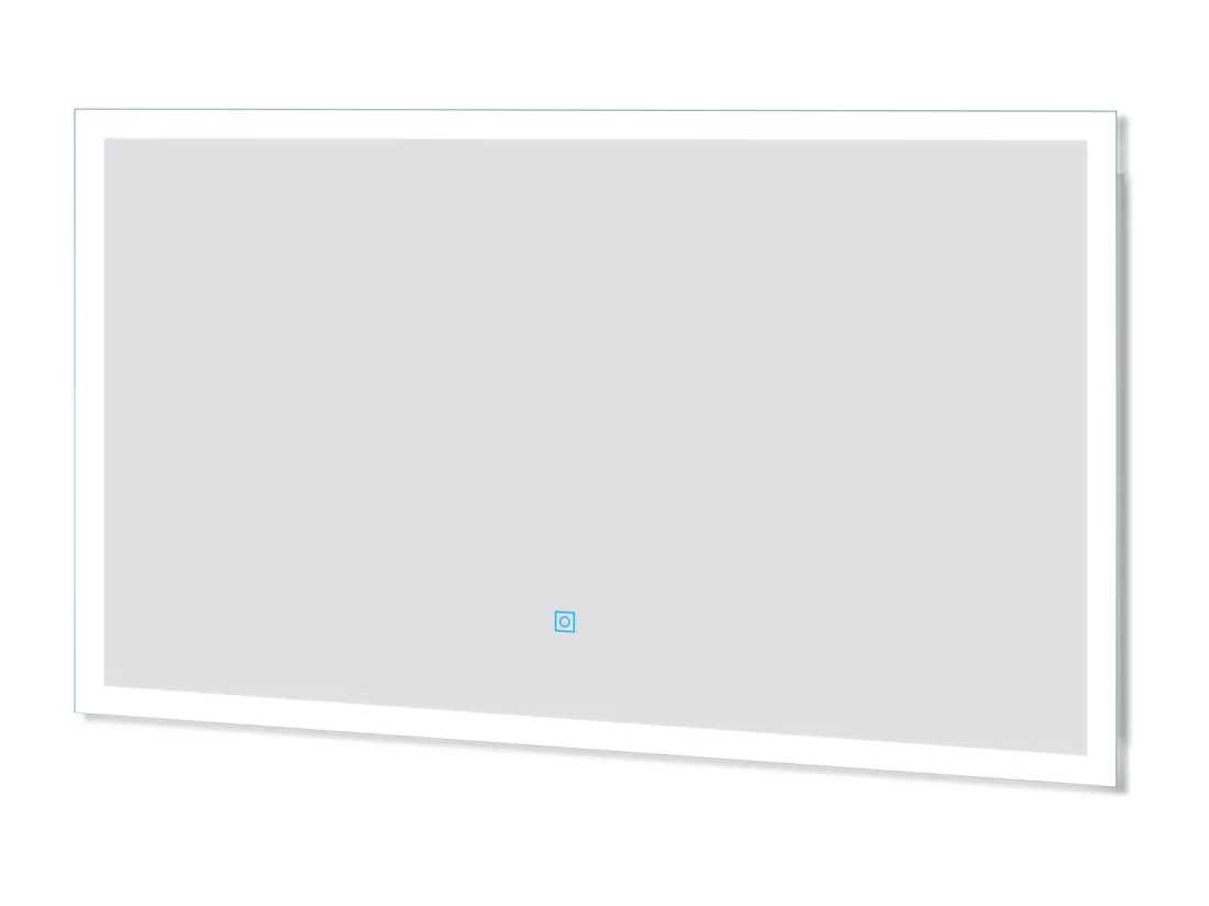 AICA Miroir lumineux à LED, 120x70cm, dimmable, avec mémoire et anti-buée, IP44, horizontal/vertical, blanc froid
