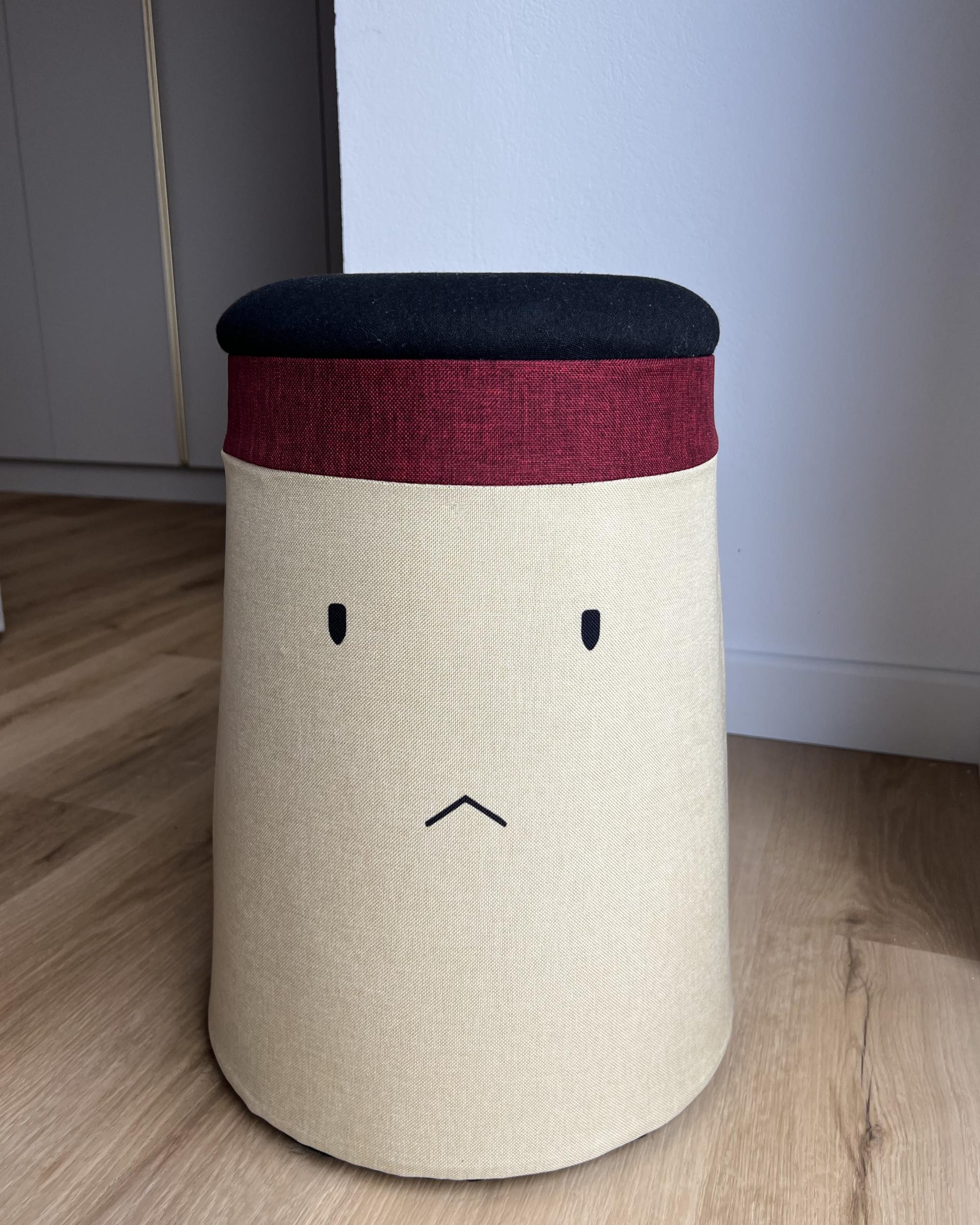 Kinderpoef met opbergruimte SAMURAI Kunstlinnen Beige