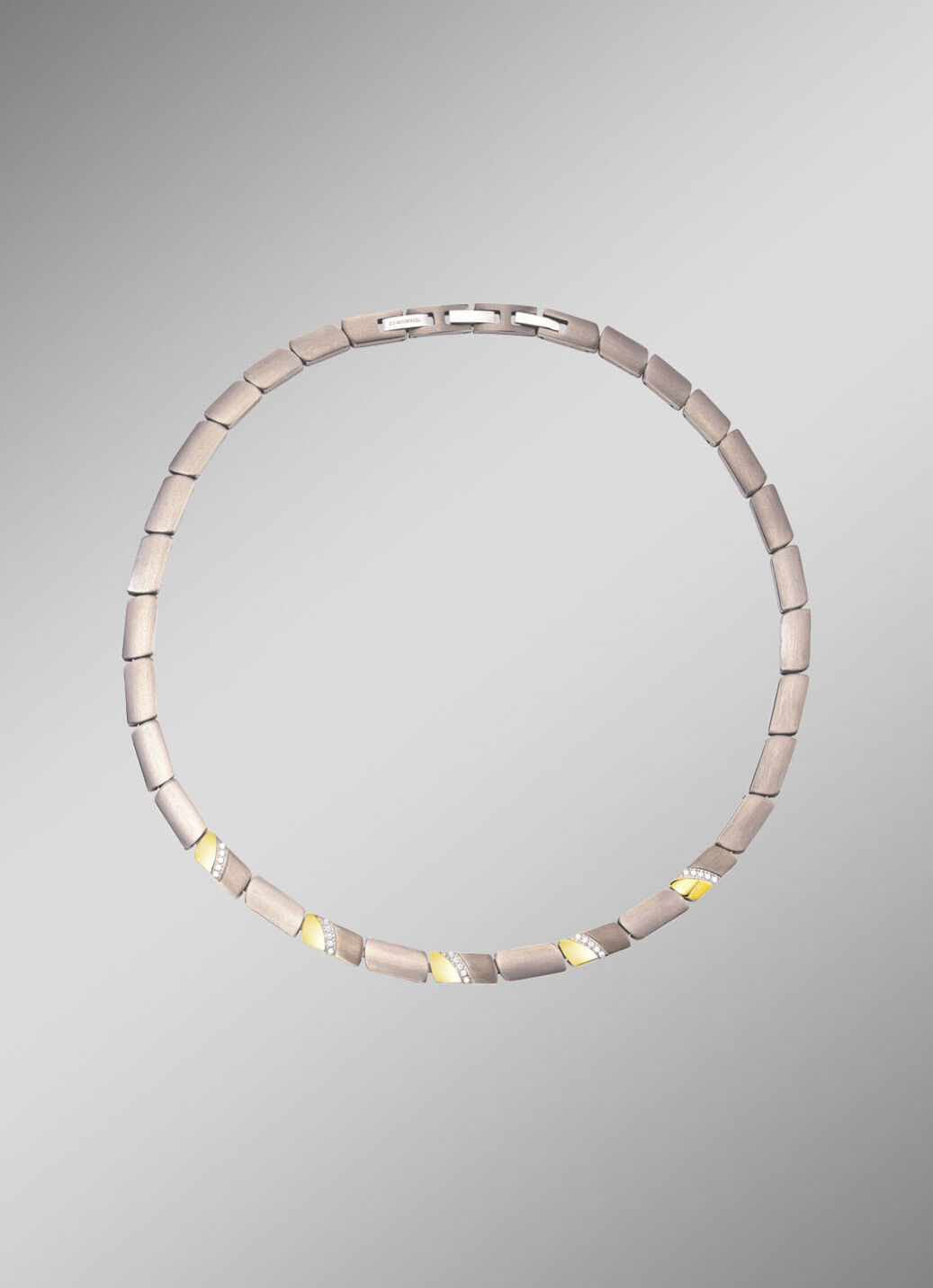 Halskette in Bicolor mit synth. Zirkonia