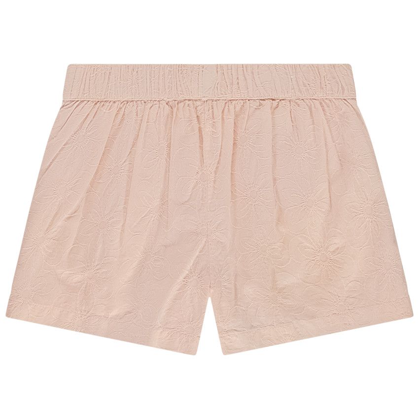 Short en broderie anglaise florale pour fille - Rose