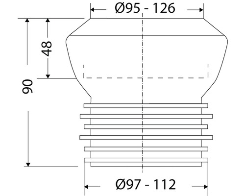 WC-aansluitgarnituur 90 mm wit