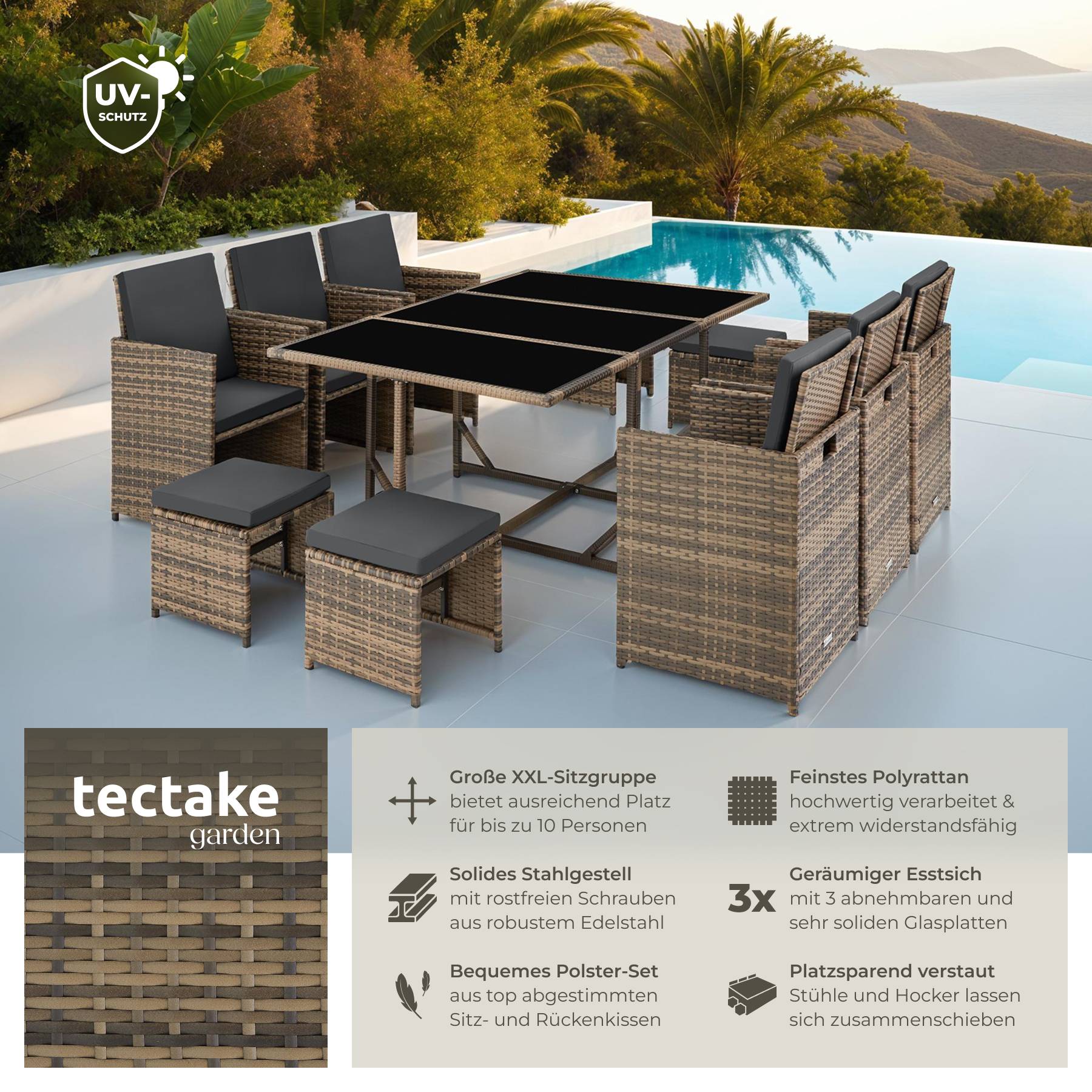 Rattan Sitzgruppe Malaga