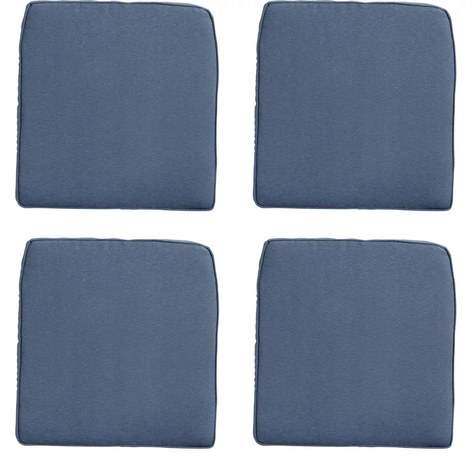 Madison - Zitkussen Wicker Panama safier blue - Ca. 48x48 cm - Set van 4