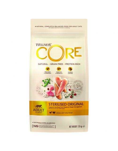 Wellness Core Grain Free Cat Sterilised Kip&Kalkoen - Kattenvoer