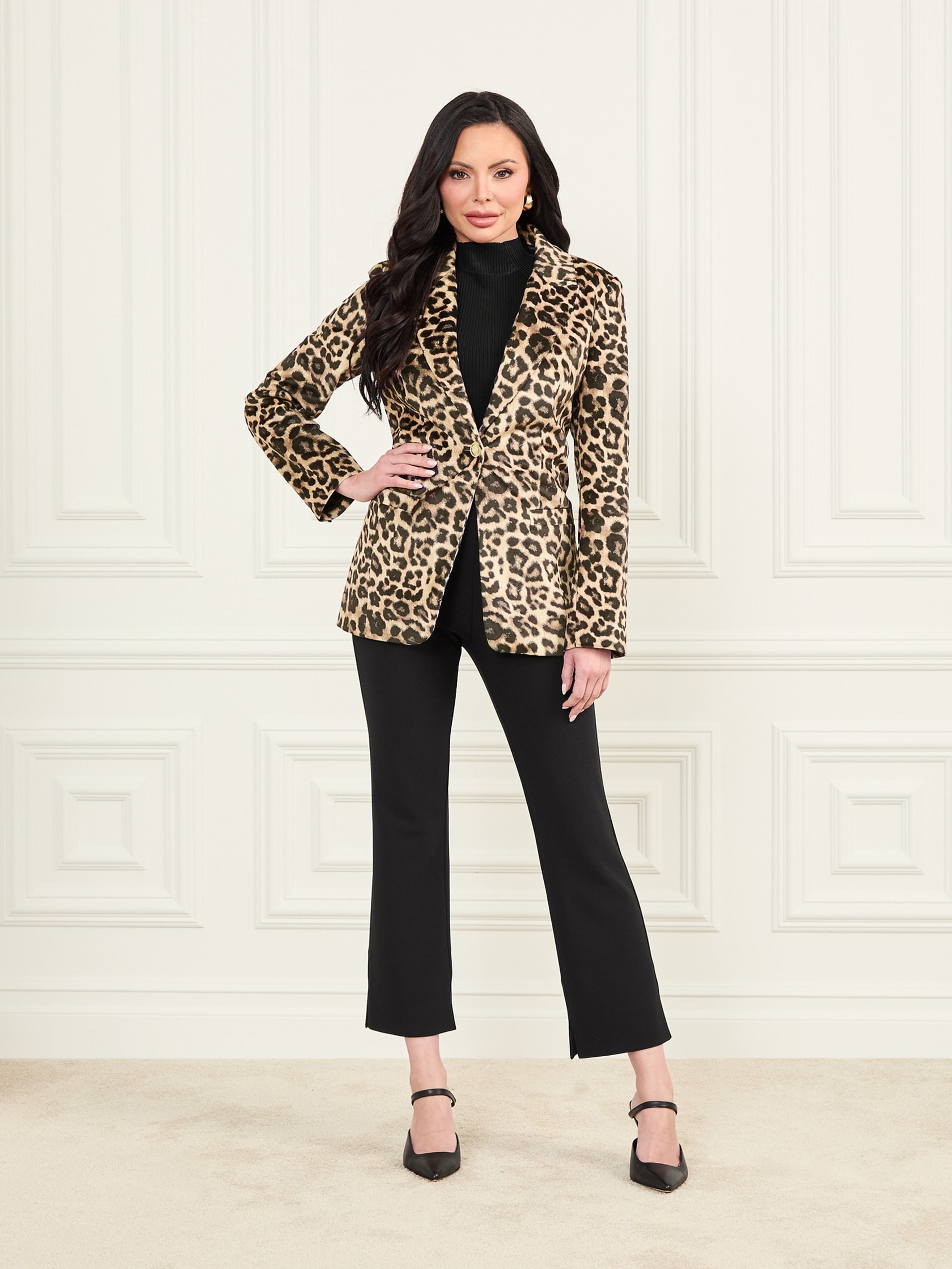 Blazer Pamela de veludo estampado