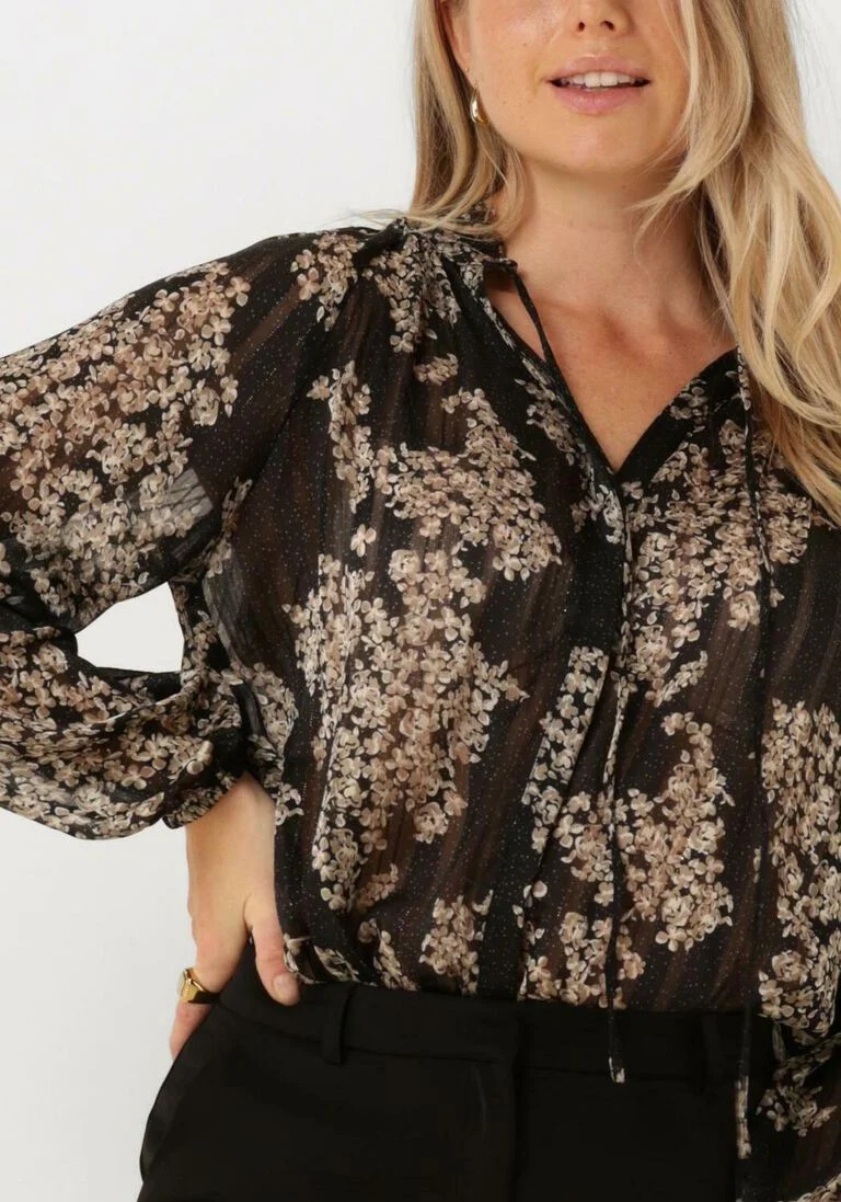 NEO NOIR zwarte neo noir blouse dido elderflower blouse