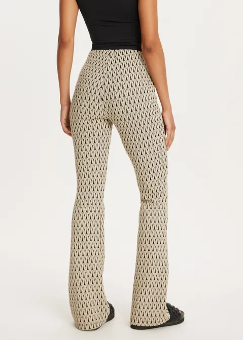 Flared broek jacquard assorti (ASSOR)
