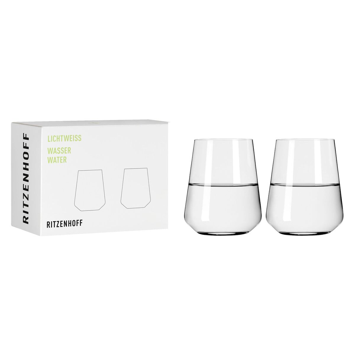 Lichtweiss vannglass, 2 stk