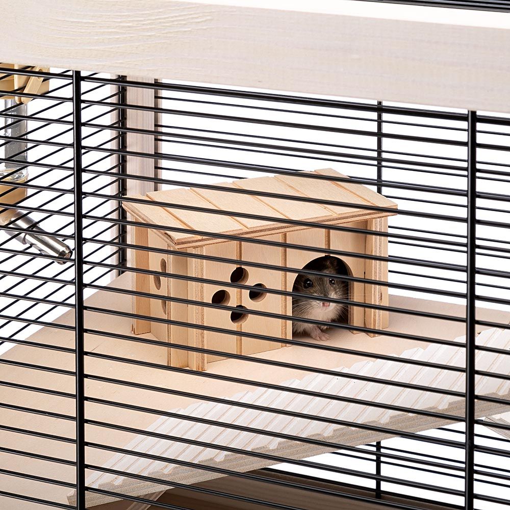 Ferplast cage en bois fsc pour hamsters hamsterville, souris et petits rongeurs, structure sur plusieurs niveaux, accessoires