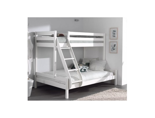 VIPACK - Lit évolutif Lit superposé 90x200 et 140x200 sommier inclus pino - blanc