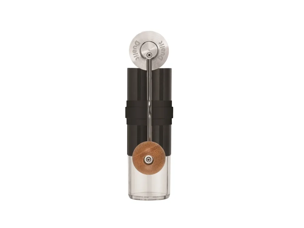 Manuel kaffekværn DUALIT® - 187x177x54mm - Rustfrit - Eg - Alu - Alu -Silikone - Sort