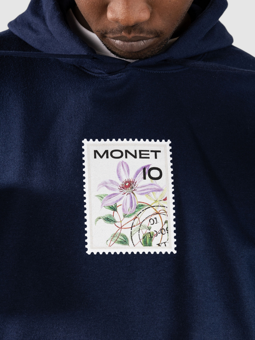 Monet Skateboards Floral Stamps Hoodie deep navy