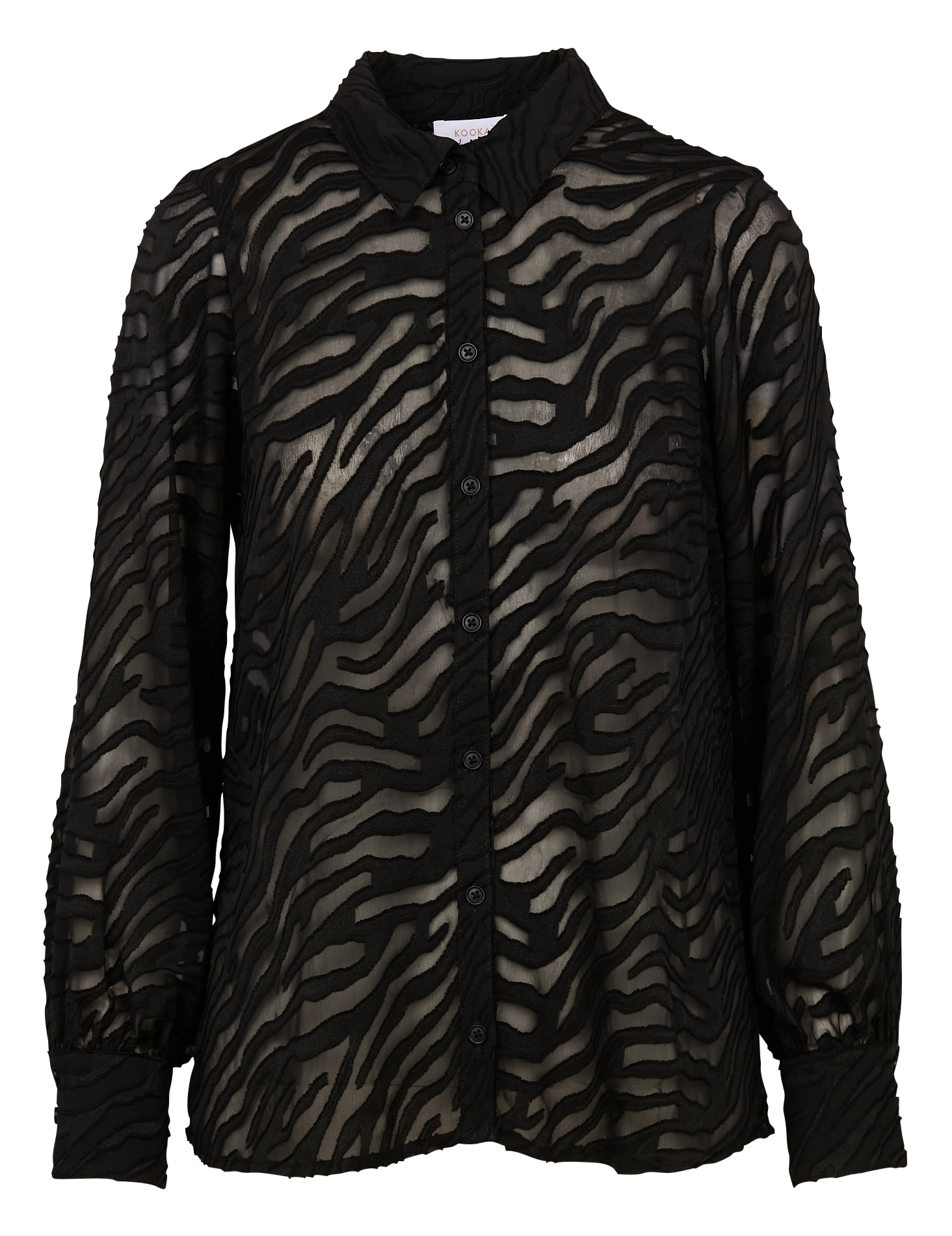 PENNY - Chemise col classique à motif zébré | Noir