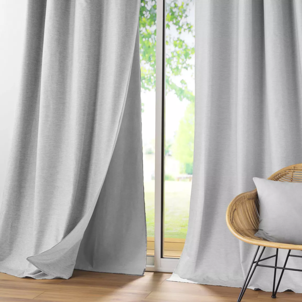 Rideau thermique doublure amovible (140 x 260 cm) Coverline Gris clair