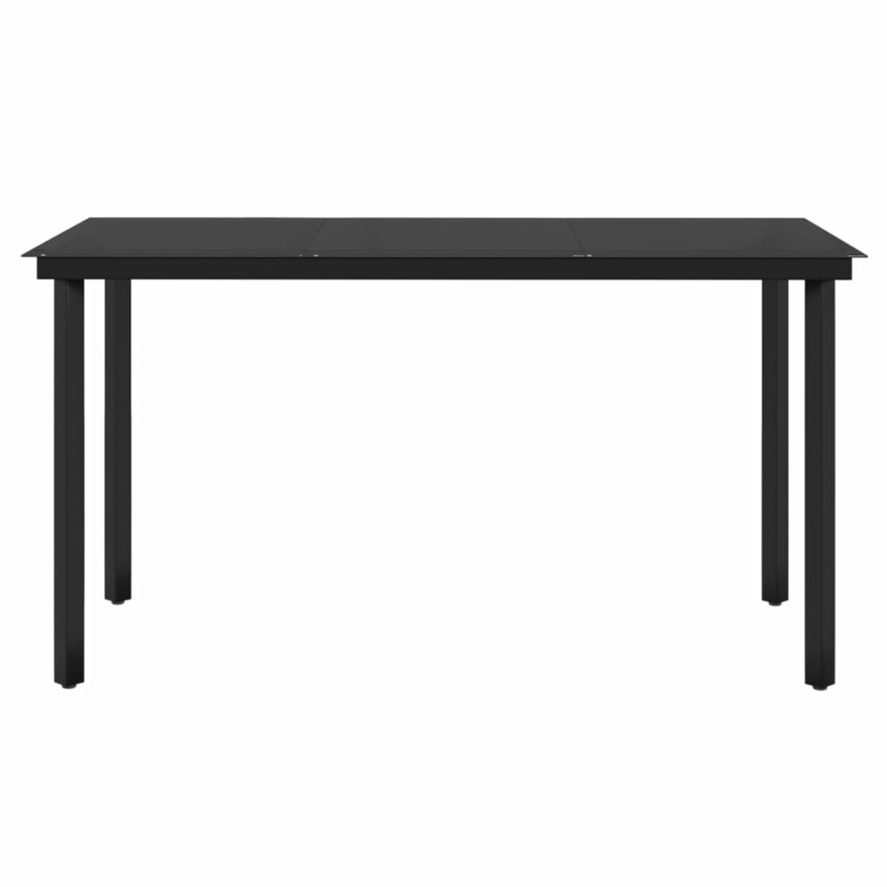 Mobilier de salle à manger de jardin avec coussins 7 pièces noir