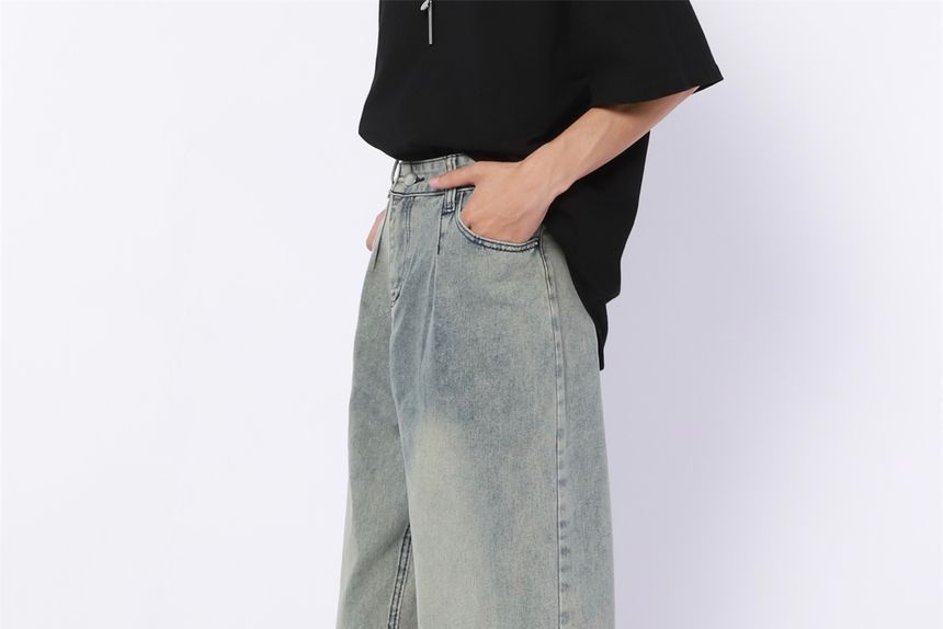 AXEN - Hoge taille gewassen losse jeans