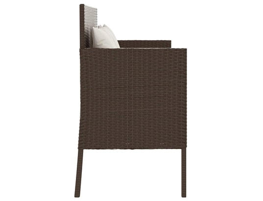 VIDAXL - Banc de jardin avec coussins marron résine tressée