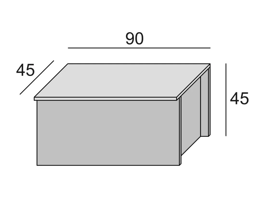 Malle Ditalen, Grande boîte de rangement polyvalente, Coffre moderne, 100% Made in Italy, 90x45h45 cm, Blanc