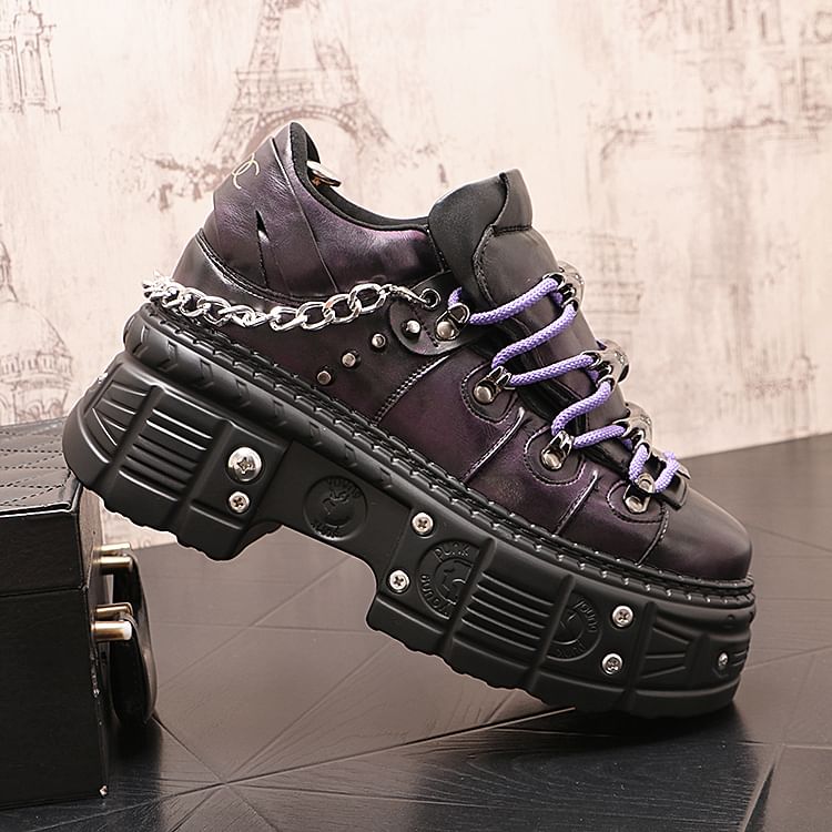 Mr Ozera - Platform Sneakers met Studs en Kettingdetail