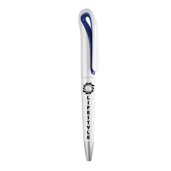 GiftRetail MO7793 - WHITESWAN Stylo à bille Twist en ABS