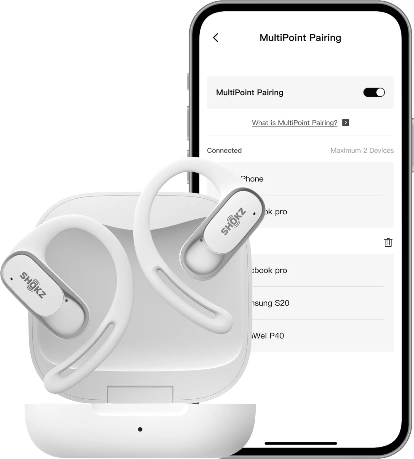 Shokz OpenFit Air Blanc Écouteurs True Wireless