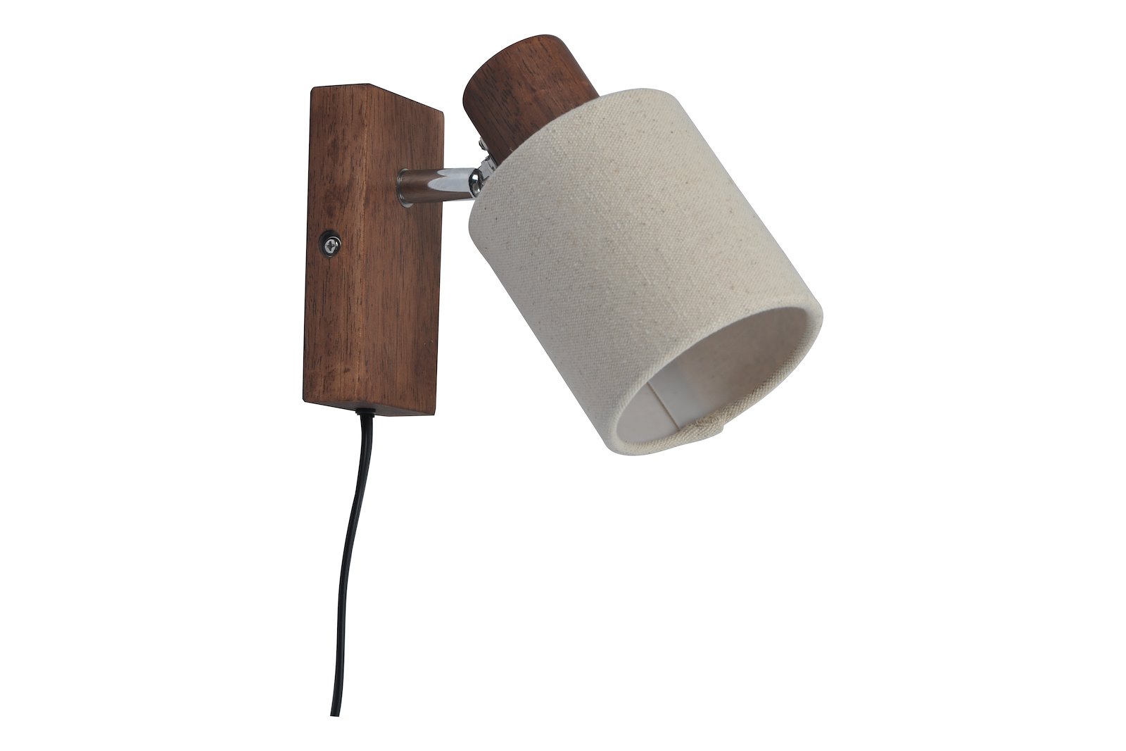 Franklin vegglampe Brunbeiset tre med beige skjerm E14