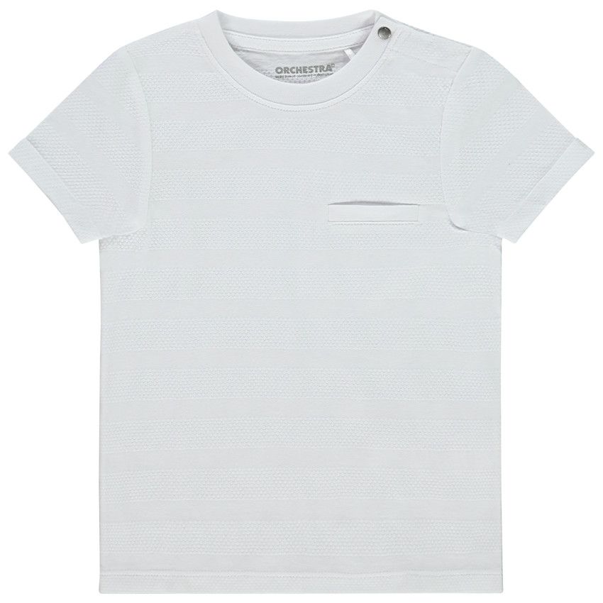 T-shirt manches courtes uni effet texturé pour bébé garçon - Blanc