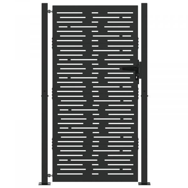 vidaXL Portão de Jardim Preto 105 x 175 cm Aço com Revestimento em Pó - 2456377852