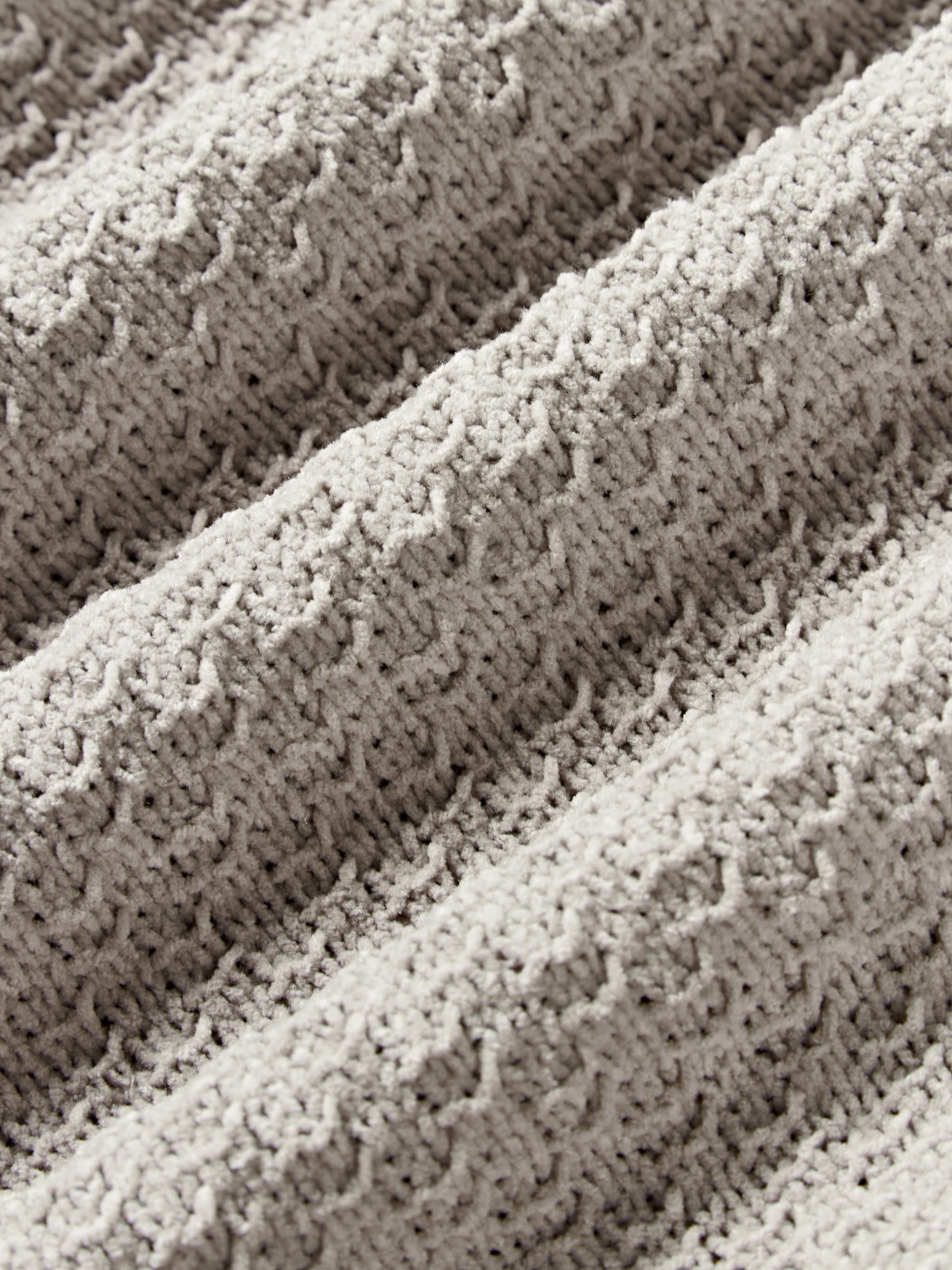 Zacht gebreide chenille kussenhoes Everly