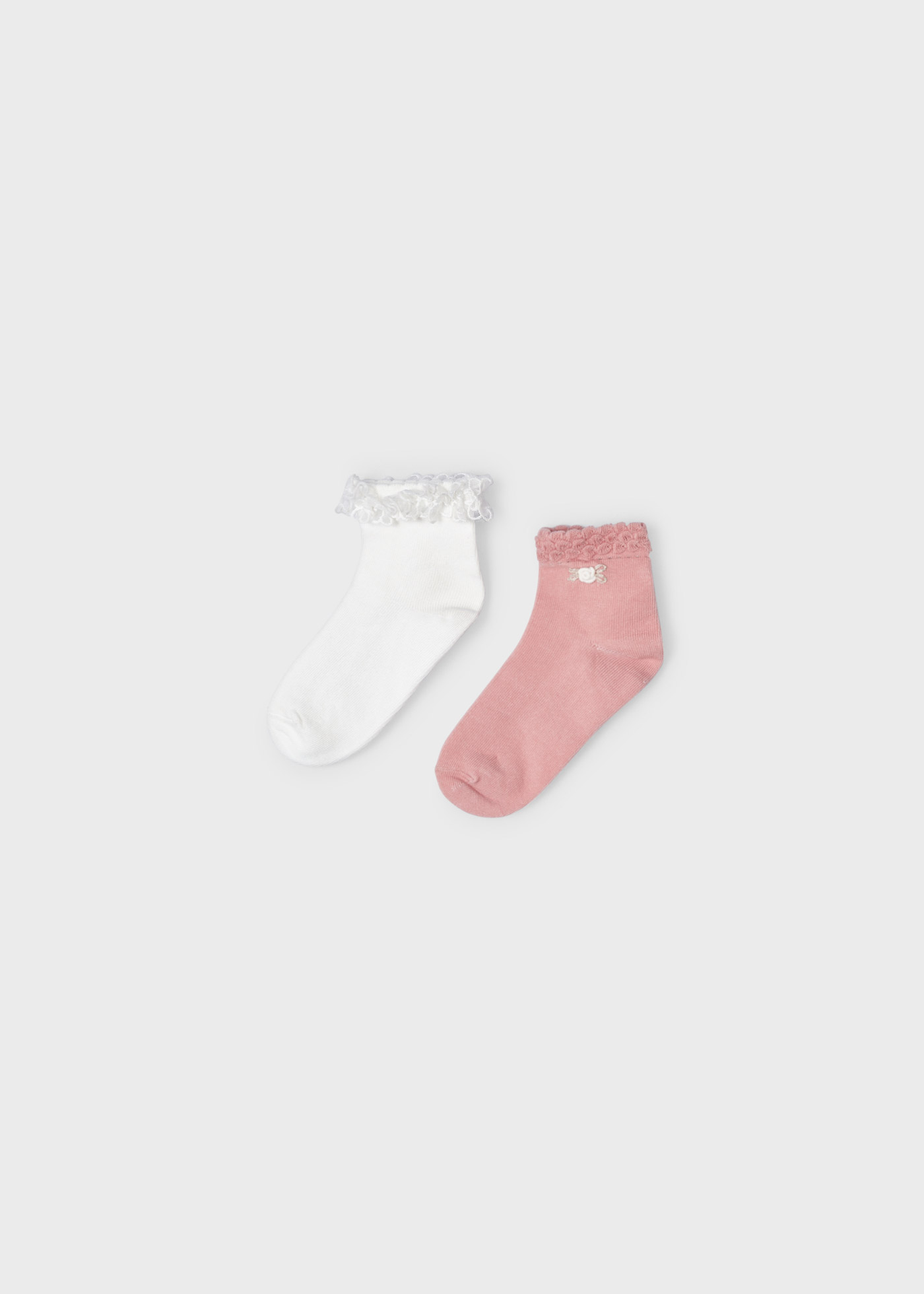 Pacote com 2 pares de meias de algodão orgânico para meninas