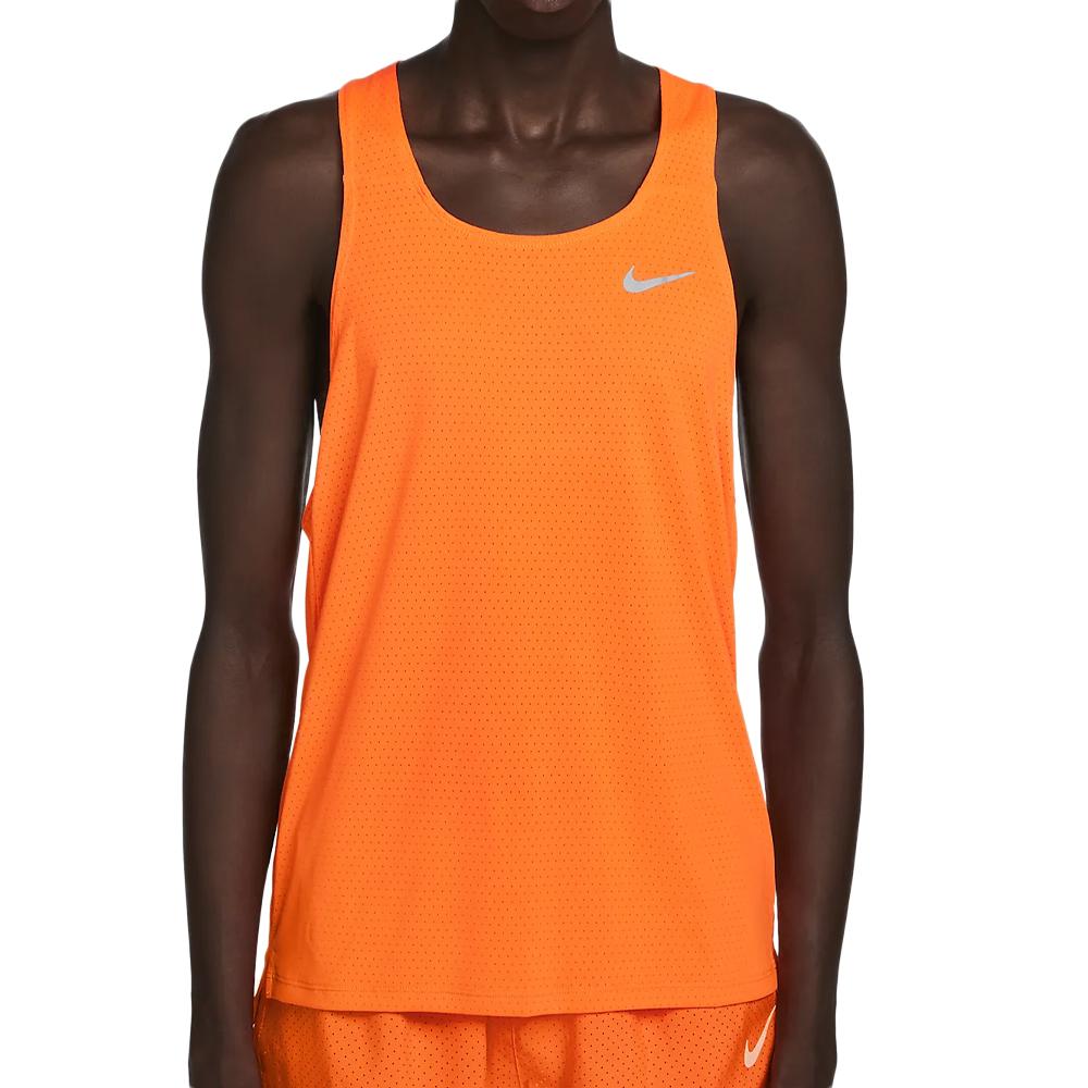 Nike Débardeur de Sport Orange Fluo Homme Nike Fast Singlet