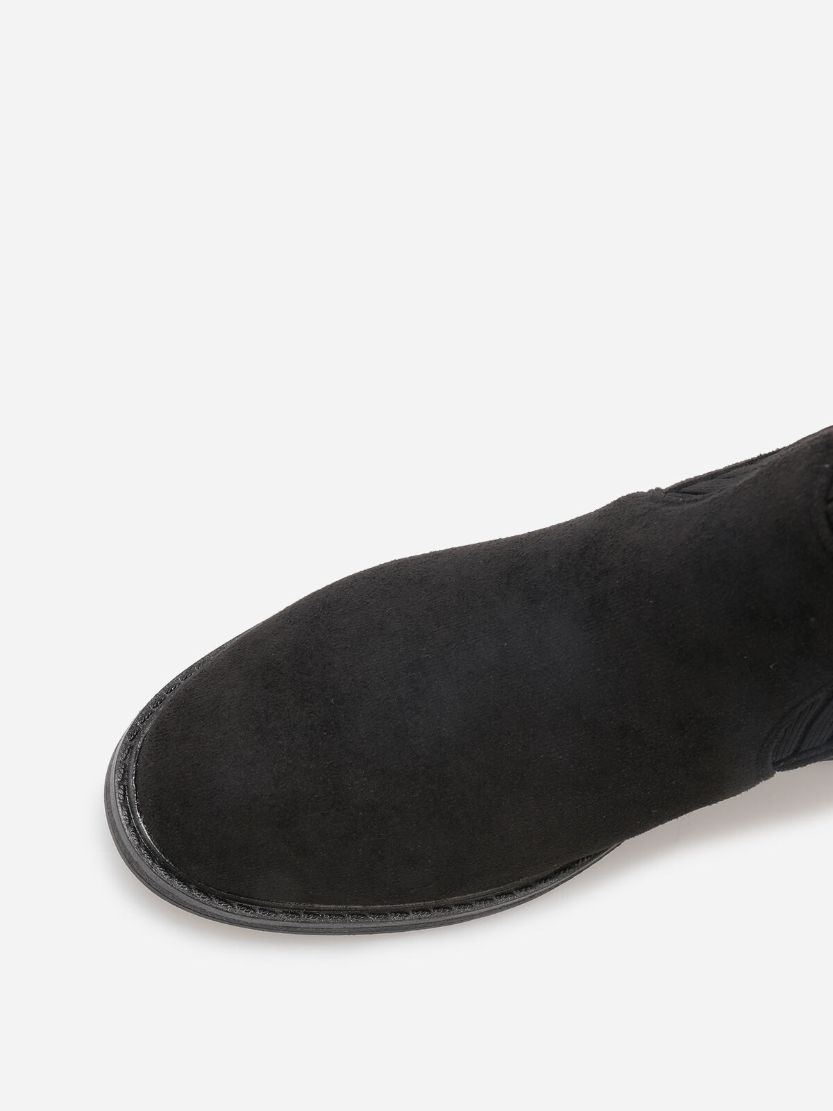 Bottines bi-matières avec détail métallique- Noir
