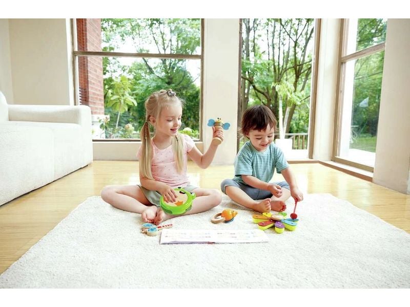 Hape Musikspielzeug Rhythmus-Kit Natur Kindgerechte Instrumente