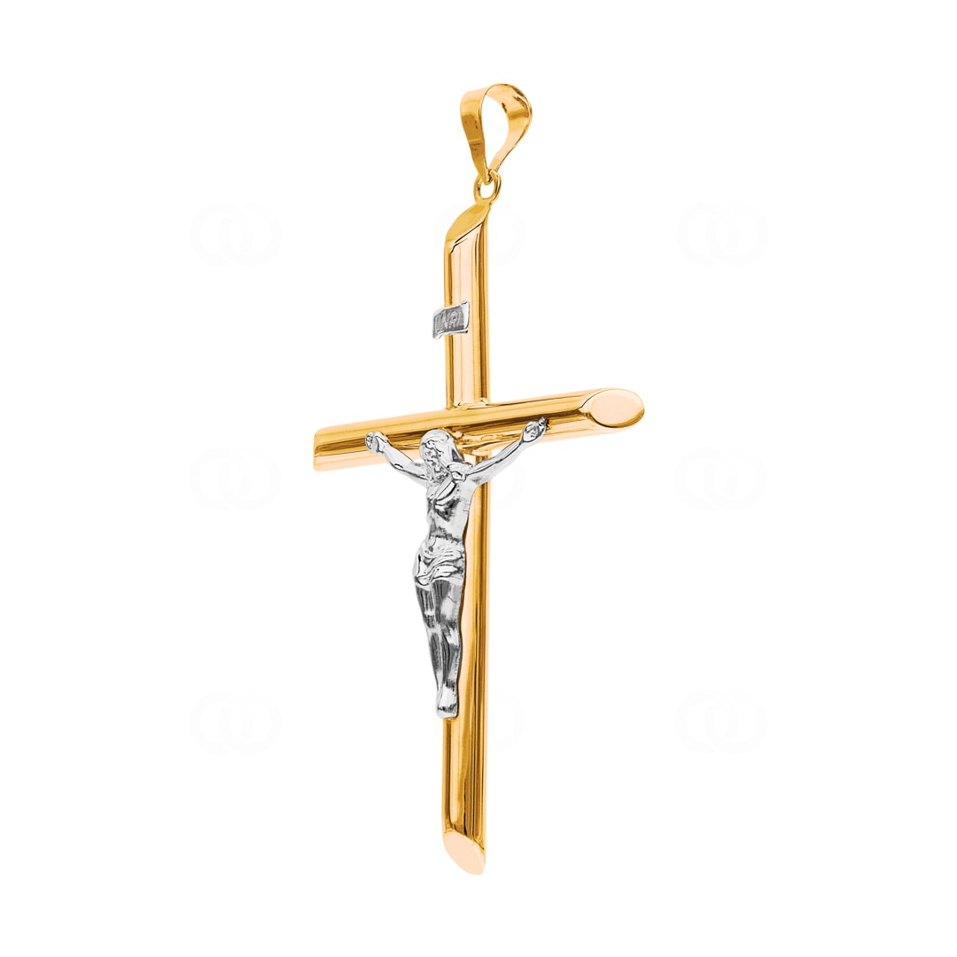 Anhänger 750/18 K Gelbgold Kreuz mit Jesus 61 x 39mm